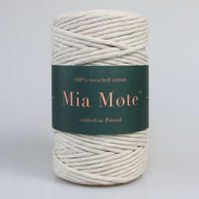 Mia Mote™ Classic Line Sznurek bawełniany skręcany do makramy 5mm ivory
