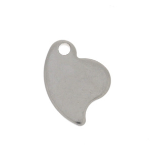 Zawieszka Stal Chirurgiczna Serce 12x9x1mm 5szt