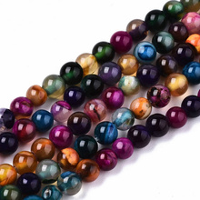 Agat Ognisty Colorful Kamień Jubilerski gładki kula 4mm