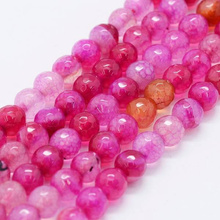 Agat Smoczy Deep Pink Kamień Jubilerski Fasetowany kula 6mm