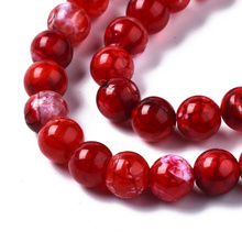 Agat Ognisty Crackle Red - kamień harmonii, odwagi i pewności siebie - kula 8mm