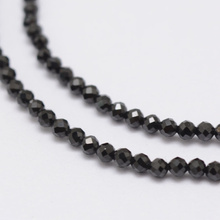 Spinel Naturalny Czarny - kamień siły i regeneracji - Kula Fasetowany Koraliki 2mm