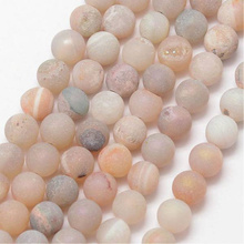 Agat Druzy Peachpuff Grade A Kamień Jubilerski kula 6mm