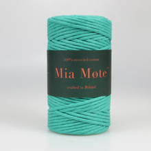 Mia Mote™ Classic Line Sznurek bawełniany skręcany do makramy 3mm Malachite Green