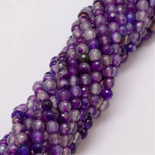 Agat Pasiasty Purple Kamień Jubilerski Fasetowany kula 6mm
