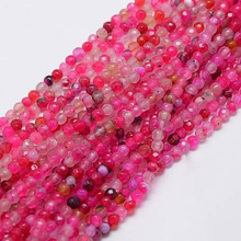 Agat Hot Pink Kamień Jubilerski Fasetowany kula 4mm