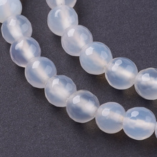 Agat White Kamień Jubilerski Fasetowany kula 6mm