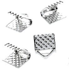 Zapięcie Uchwyt Zaczep Końcówka Krokodylek Płaski Srebrny 8x8mm ~50szt