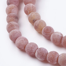 Agat Ognisty Frosted Indian Red Kamień Jubilerski gładki kula 6mm