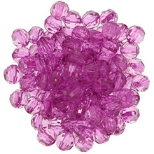 Koraliki Akrylowe Kryształki Szlifowane Kula Lawenda 10mm ~20g ~43szt