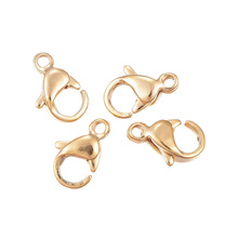 Zapięcie Karabińczyk Stal Chirurgiczna kolor złoty 18K 9x6mm