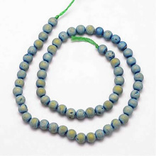 Agat Druzy Green Grade A Kamień Jubilerski kula 6mm