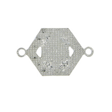 Łącznik przekładka do bransoletek naszyjnika z cyrkoniami oko proroka srebrny żółty 22x35mm