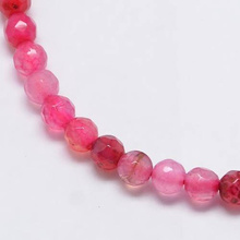 Agat Hot Pink Kamień Jubilerski Fasetowany kula 4mm