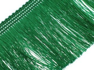 Frędzle cięte Taśma dekoracyjna z frędzlami zielony ciemny 60mm
