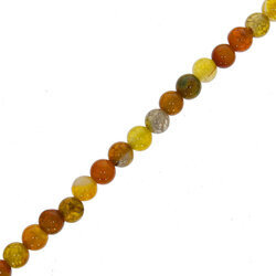 Agat Ognisty Crackle Olive Kamień Jubilerski gładki kula 6mm