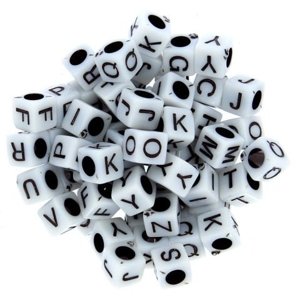 Alfabetyczne Koraliki Akrylowe Kostka Zestaw Kostki Literki Mix 6x6mm ~10g