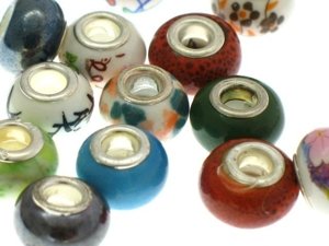 Beads Przekładka Modułowa do Rzemienia Ceramiczny Mix 14mm 10szt