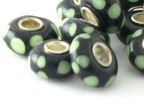 Beads Przekładka Modułowa do Rzemienia Murano Zielony 14x7mm 5 szt