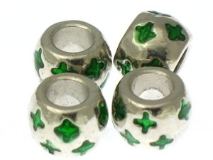 Beads do Rzemienia Kuleczka Zielona 11mm 1szt