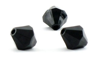 Koraliki Akrylowe Diamentowane Bicone Czarny 12mm 50szt