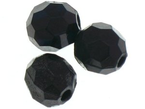 Koraliki Akrylowe Kryształki Szlifowane Kula Czarny 16mm 4szt