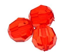 Koraliki Akrylowe Kryształki Szlifowane Kula Czerwony 16mm ~20szt