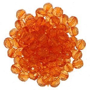 Koraliki Akrylowe Kryształki Szlifowane Kula Pomarańczowy 10mm ~20g ~43szt