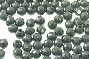 Koraliki Akrylowe Kryształki Szlifowane Lodowe Kula Black 4mm 200szt