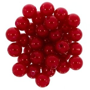 Koraliki Perła Perełki Akrylowe Czerwony 10mm ~50g ~100szt