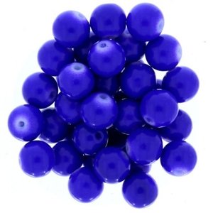 Koraliki Szklane Powlekane Gładkie Niebieski ciemny violet 10mm 40cm ~40szt Sznur