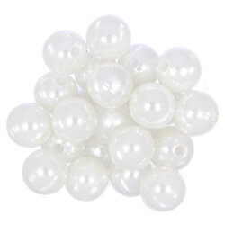 Koraliki perełki perły akrylowe biały 16mm