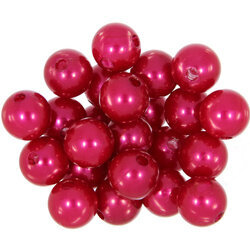 Koraliki perełki perły akrylowe czerwony 16mm