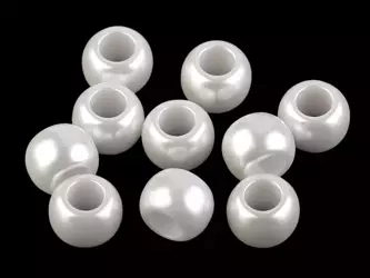 Koraliki perły akrylowe z dużym otworem 14x11mm 20szt