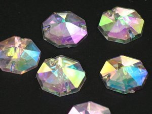 Kryształki Akrylowe Szlifowane Lodowe Octagon Crystal Silver Ab 20mm 20szt