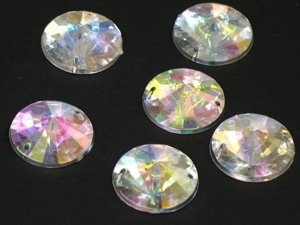 Kryształki Akrylowe Szlifowane Lodowe Rivoli Crystal Silver Ab 18mm 20szt
