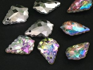 Kryształki Szlifowane Akrylowe Lodowe Barok Crystal Ab Silver 22x15mm 15szt