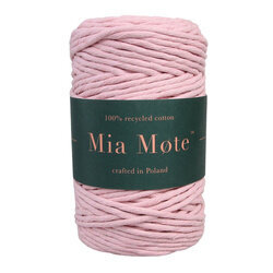 Mia Mote™ Classic Line Sznurek bawełniany skręcany do makramy 2mm pink pearl