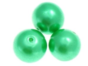 Perełki Szklane Perła Perły Zielony Trawa 12mm 10szt