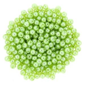 Perła Perły Perełki Szklane Woskowane Zielony Seledynowy 4mm ~20cm ~50szt
