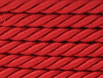 Sznur sznurek ozdobny dekoracyjny skręcany wiskozowy czerwony 8mm