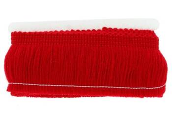 Taśma Frędzle Tekstylne Odzieżowe na Taśmie Ozdobne czerwony 40mm