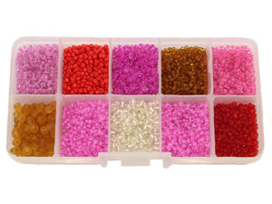 Zestaw Koraliki Seed Beads Sutasz 2~3mm 100g + Organizer
