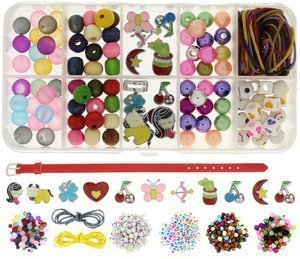 Zestaw Kreatywny Koralików do Rękodzieła Biżuterii Kolorowe przekładki + Koraliki 8mm + Sznurek + ORGANIZER