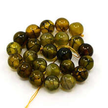Agat Smoczy Olive Kamień Jubilerski gładki kula 6mm