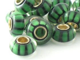 Beads Przekładka Modułowa do Rzemienia Murano Green 14x7mm 1szt