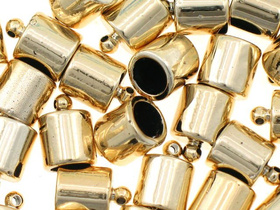 CCB Końcówki Akryl Uchwyt do Wklejania Prosty Złoty 15.5mm 2szt