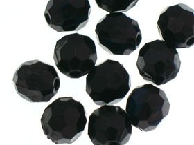 Koraliki Akrylowe Kryształki Szlifowane Kula Czarny 16mm 4szt