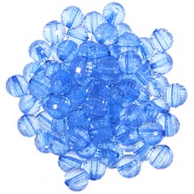 Koraliki Akrylowe okrągłe szlifowane lodowe 96' błękitny 10mm ~30g