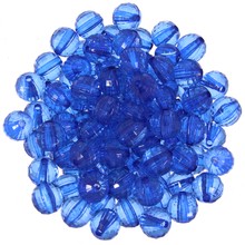 Koraliki Akrylowe okrągłe szlifowane lodowe 96' niebieski 10mm ~30g